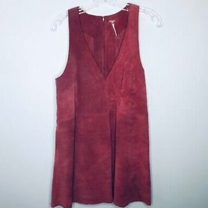 Pink Free People Cow SuedeDress